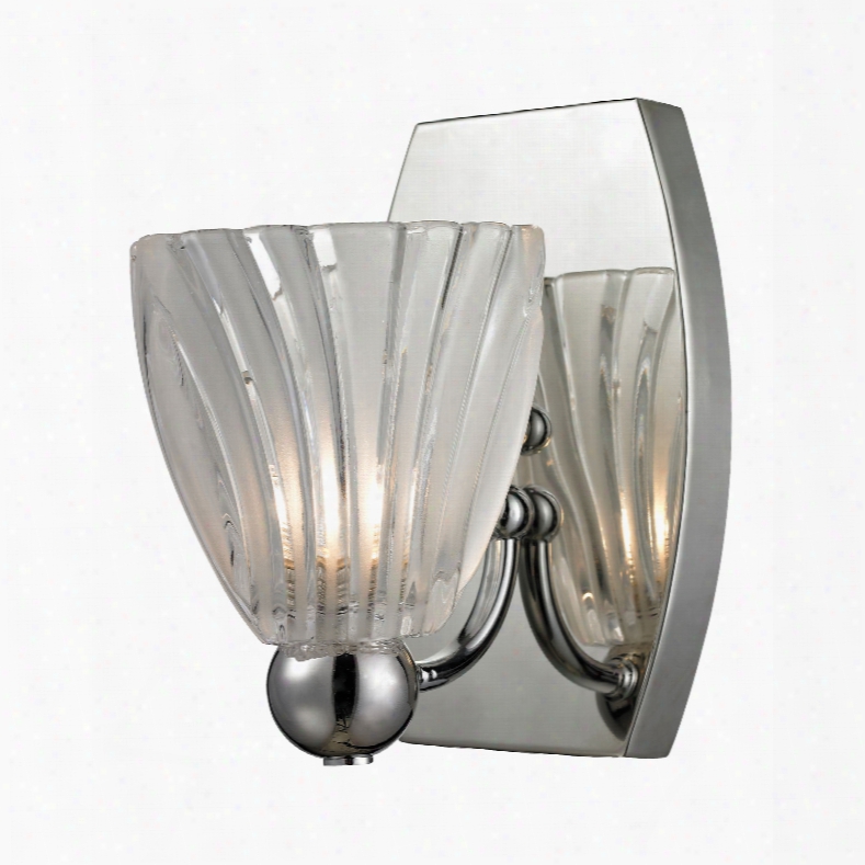 Elk Lighting Lindale 1-light Vanity In Polished Chrome And Scalloped Glass