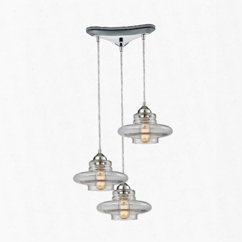 Elk Lighting Orbital 3-light Pendant In Polished Chrome