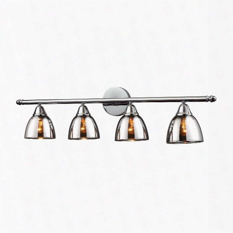 Elk Lighting Reflections 4-light Vanity In Polished Chrome With Chrome Plated Glass