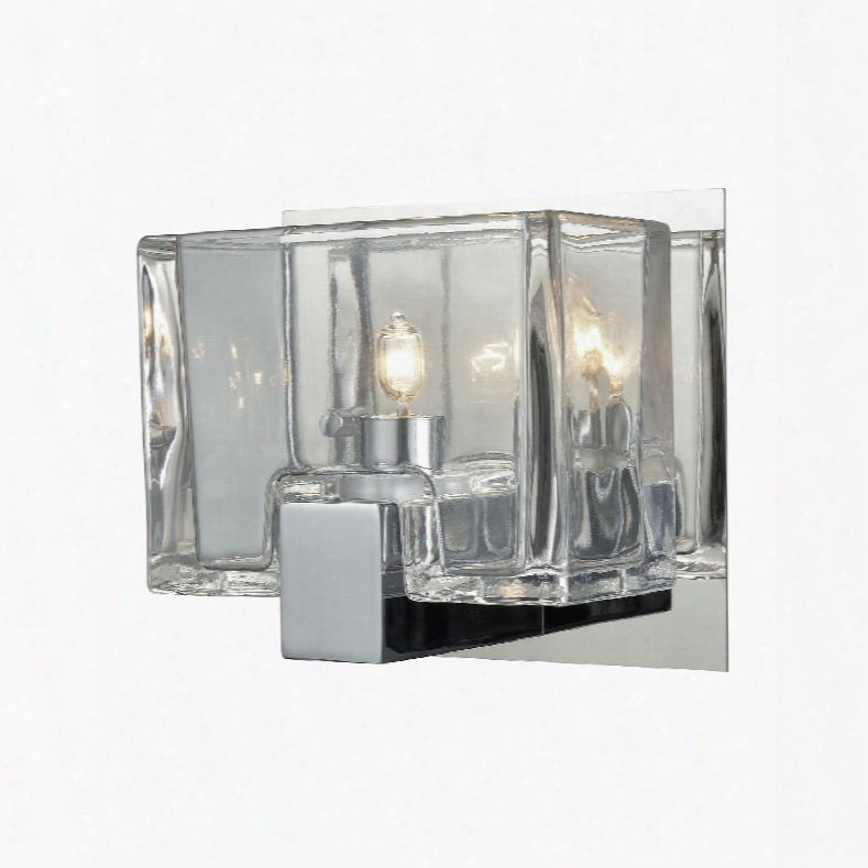 Elk Lighting Ridgecrest 1-light Vanity In Polished Chrome With Clear Cast Glass