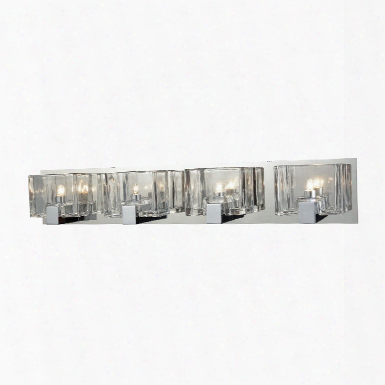 Elk Lighting Ridgecrest 4-light Vanity In Polished Chrome With Clear Cast Glass