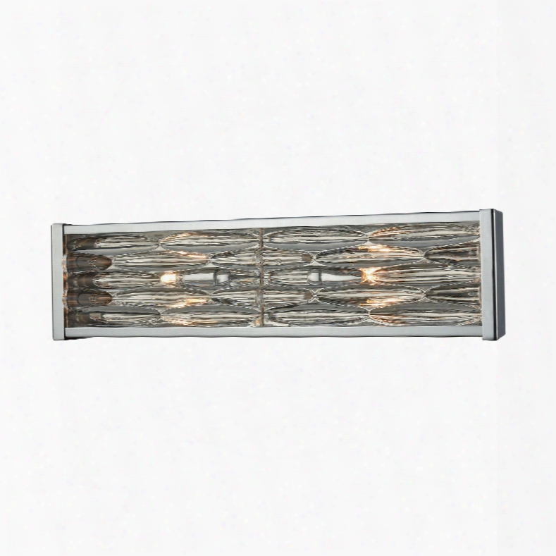 Elk Lighting Riverflow 2-light Vanity In Polished Chrome With Stacked River Stone Glass