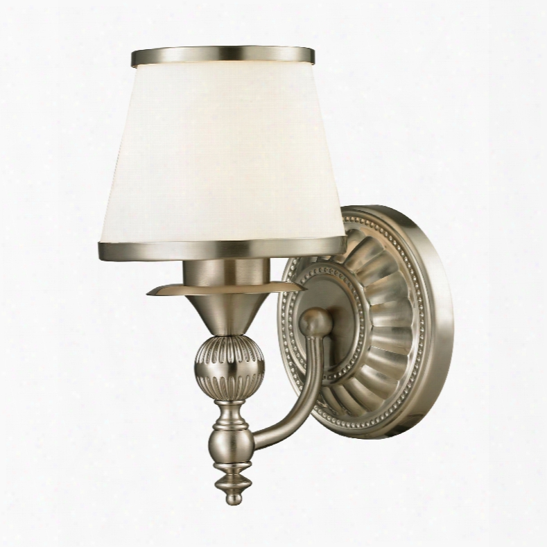 Elk Lighting Smithfield 1-light Vanity In Brushed Nickel And Opal Wh Ite Glass