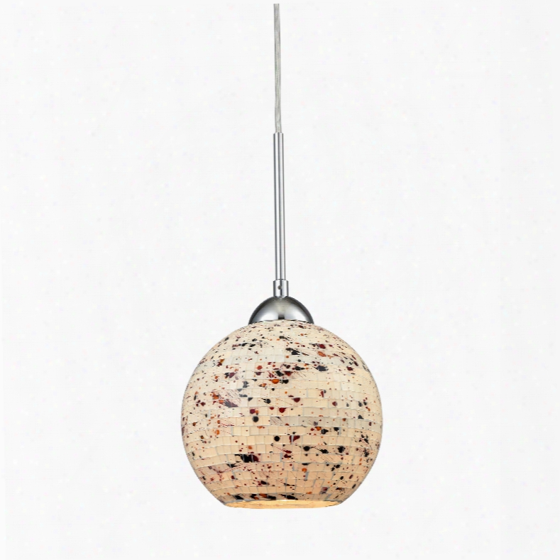 Elk Lighting Spatter 1-light Pendant In Polished Chrome With Spatter Mosaic Glass