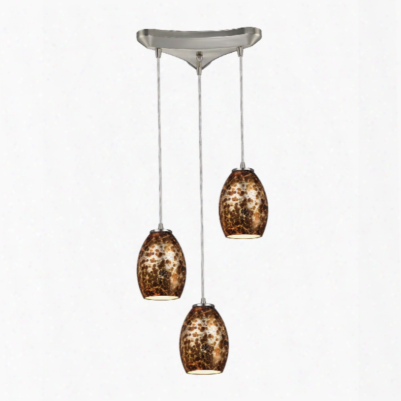 Elk Lighting Venture 3-light Pendant In Satin Nickel