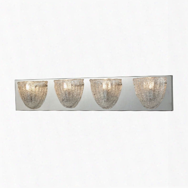 Elk Lighting Verannis 4-light Vanity In Polished Chrome With Hand~formed Clear Sugar Glass