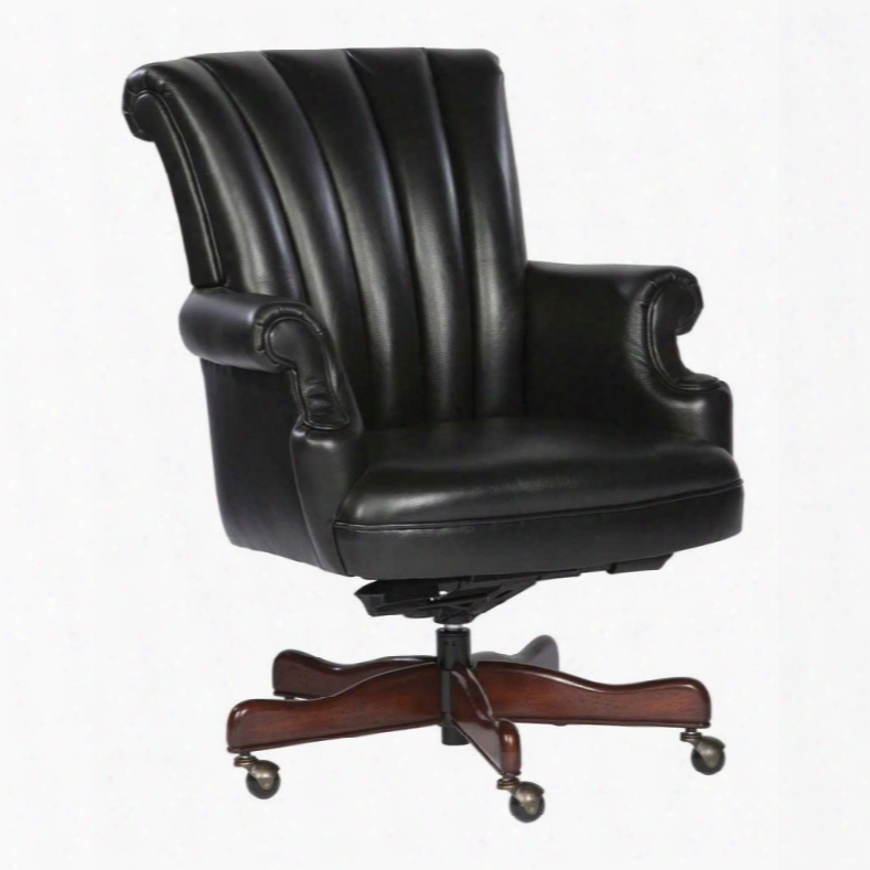 Hekman Black Leather Executive Chair
