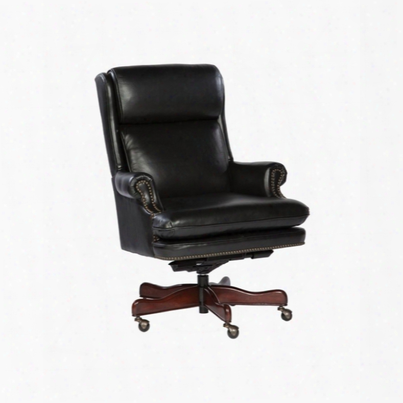 Hekman Leather Executive Black Chair