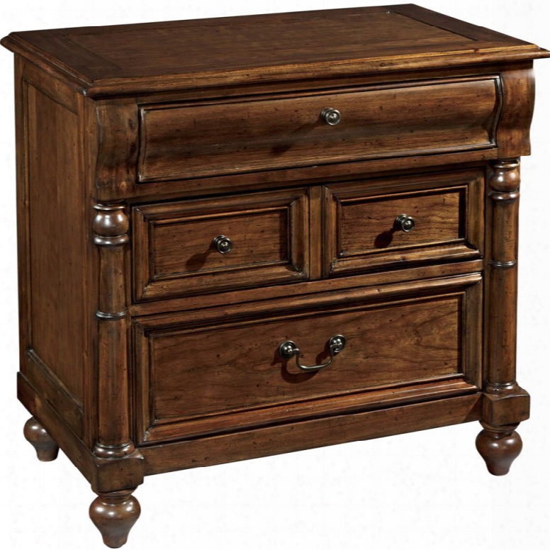 Hekman Vintage European Three Drawer Nightstand