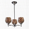 ELK Lighting Celina 3-Light Chandelier In Polished Chrome And Multi Fusion Glass