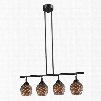 ELK Lighting Celina 4-Light Island In Dark Rust And Multi Fusion Glass