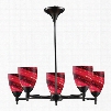 ELK Lighting Celina 5-Light Chandelier In Dark Rust And Autumn Glass