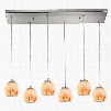 ELK Lighting Melony 6-Light Pendant In Satin Nickel And Frosted Glass