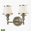 ELK Lighting Smithfield 2-Light LED Vanity In Brushed Nickel And Opal White Glass