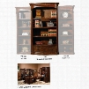 Hekman Executive Bookcase - Century-Carved Serpentine Series