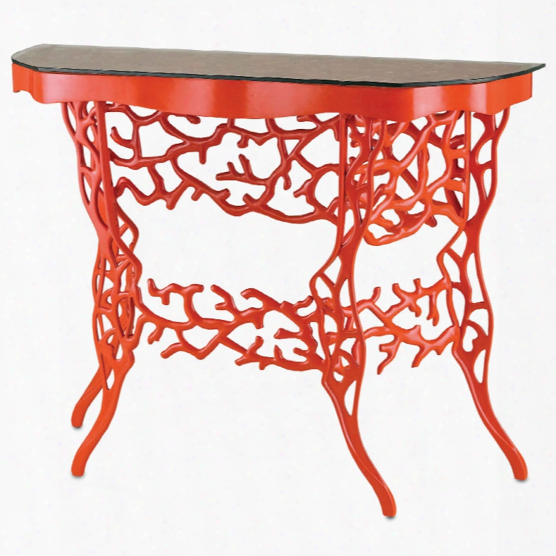 Currey & Company Marjorie Skouras Corail Console Table In Red
