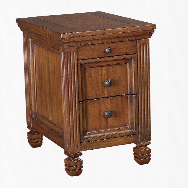 Hammary Hidden Treasures Chairside Table In Oak