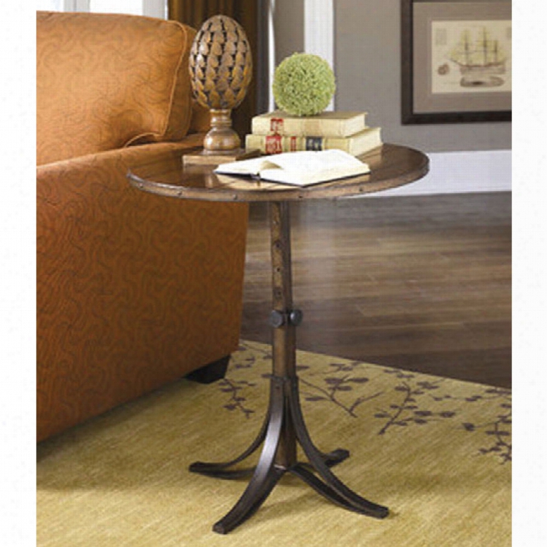 Hammary Mercantile Round Adjustable Accent Table