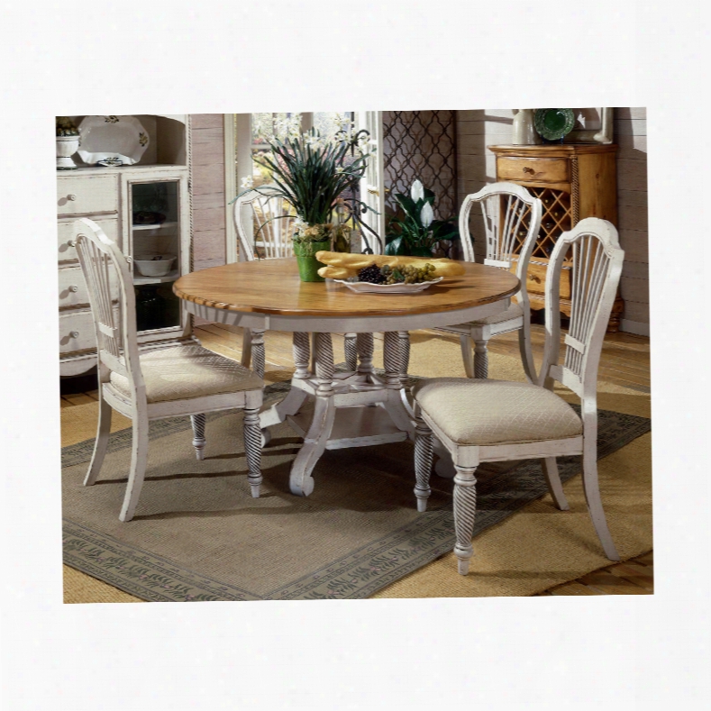 Hillsdale Furniture Wilshire Round Dining Table In Antique White