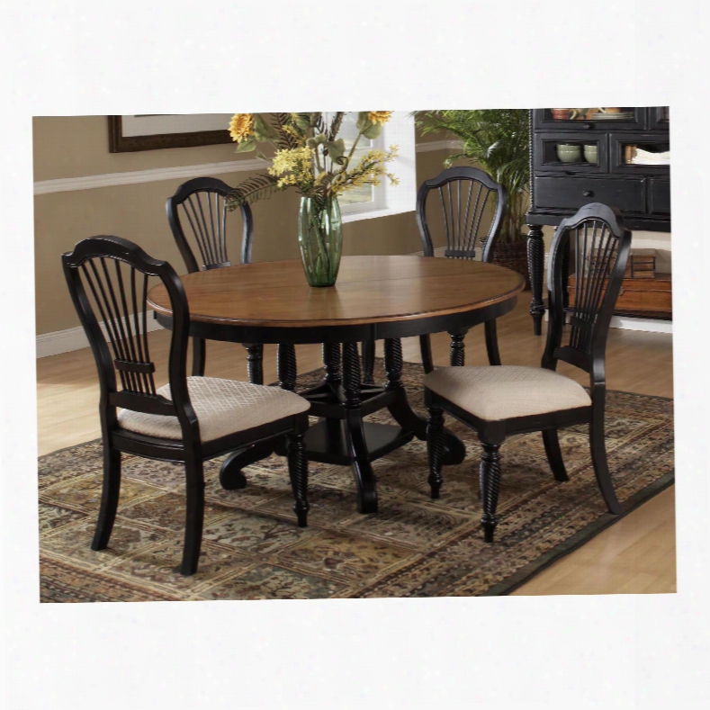 Hillsdale Furniture Wilshire Round Dining Table In Rubbed Black