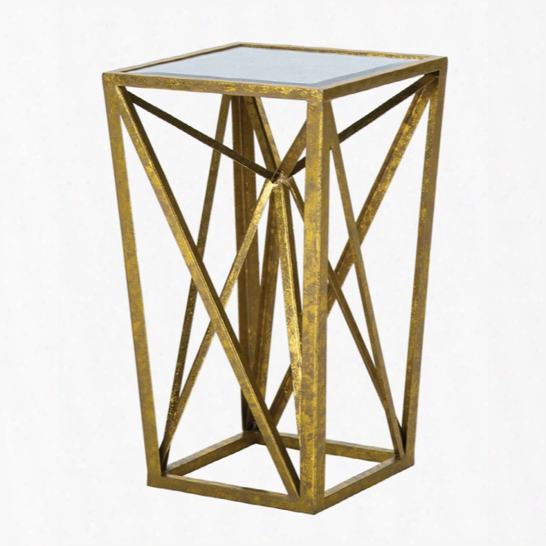 Madison Park Zee Gold Angular Mirror Accent Table