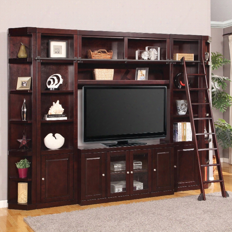 Parker House Boston 4 Piece Entertainment Center With Bookshelfe Nds