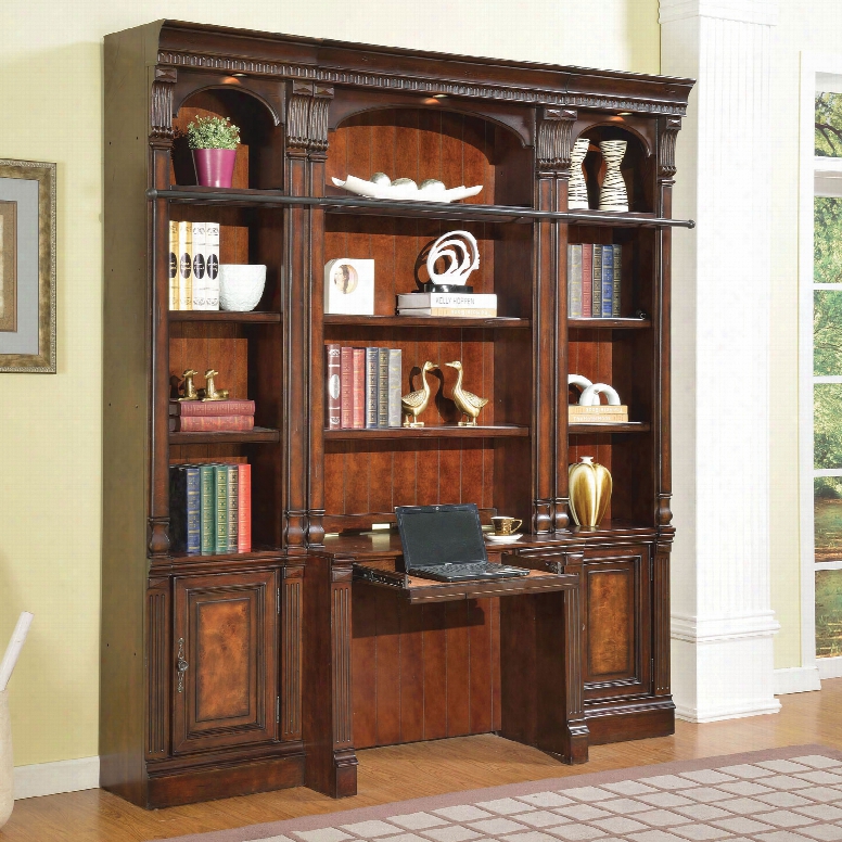 Parker House Corsica 4 Piece Library Desk Wall