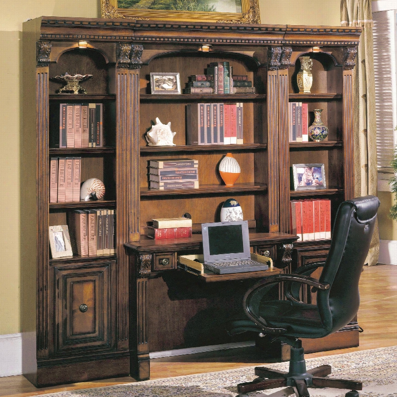 Parker House Huntington 4 Piece Library Desk Wall