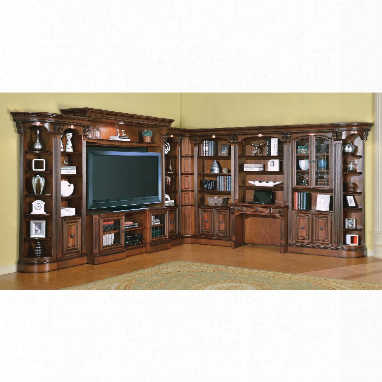Parker House Huntington Entertainment Library Wall With Expandable Tv Console