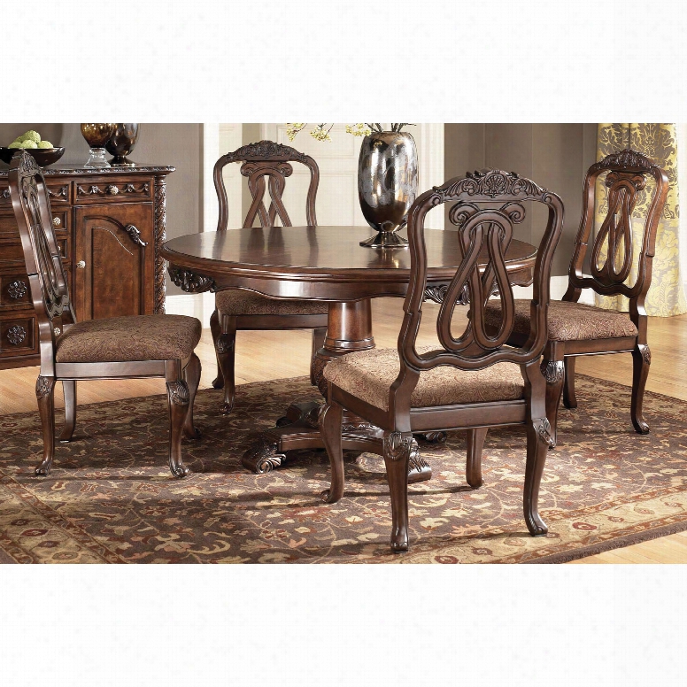 Signature Design By Ashley New Haven Shore Round Pedestal Dining Table