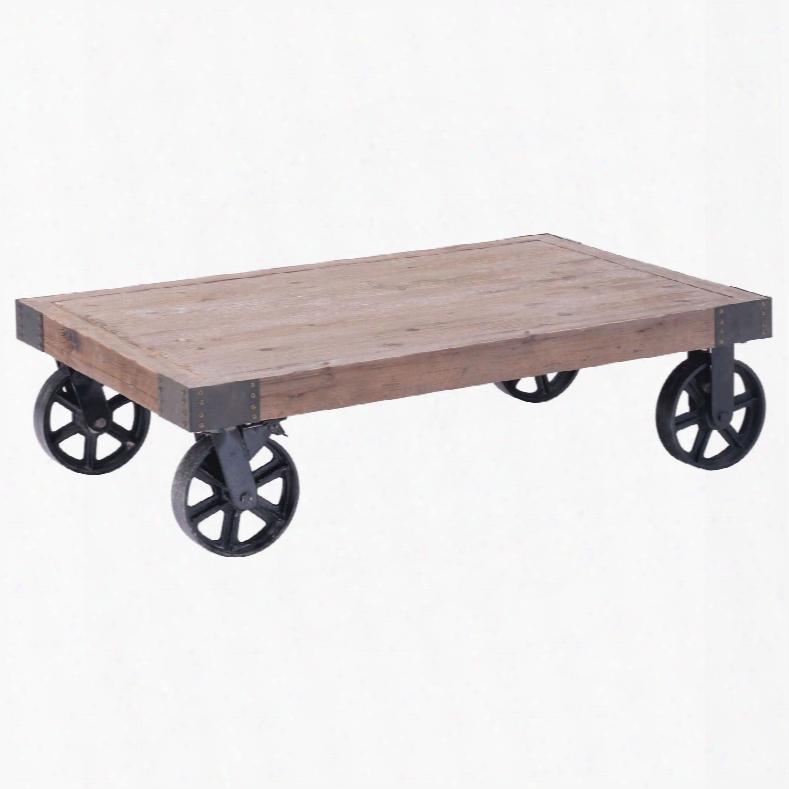 Zuo Era Barbary Coast Cart Table In Distressed Natural