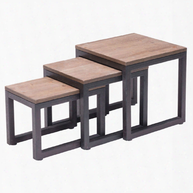 Zuo Era Civic Center Nesting Tables In Distressed Natural