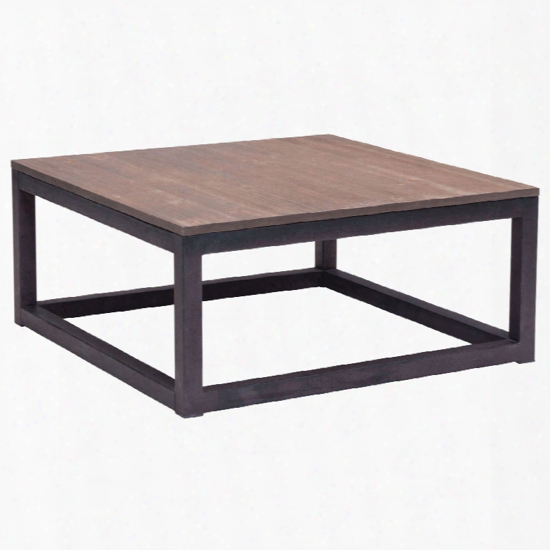 Zuo Era Civic Center Square Coffee Table In Distressed Natural