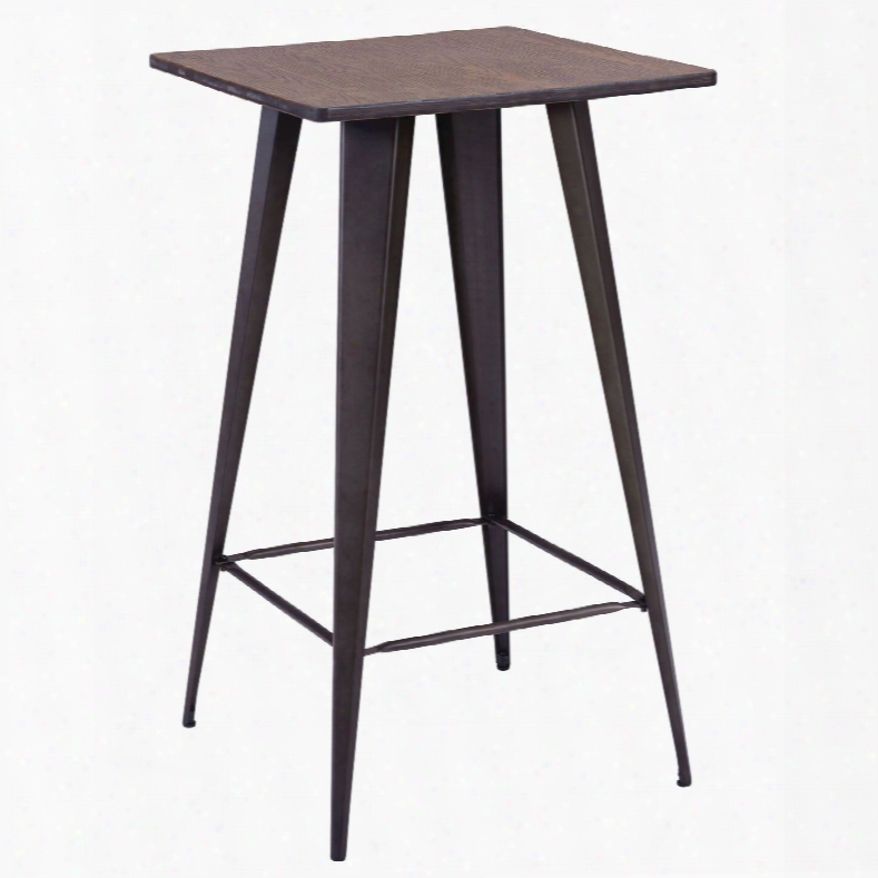 Zuo Eda Titus Bar Table In The Opinion Of Rusty Elm Wood Top