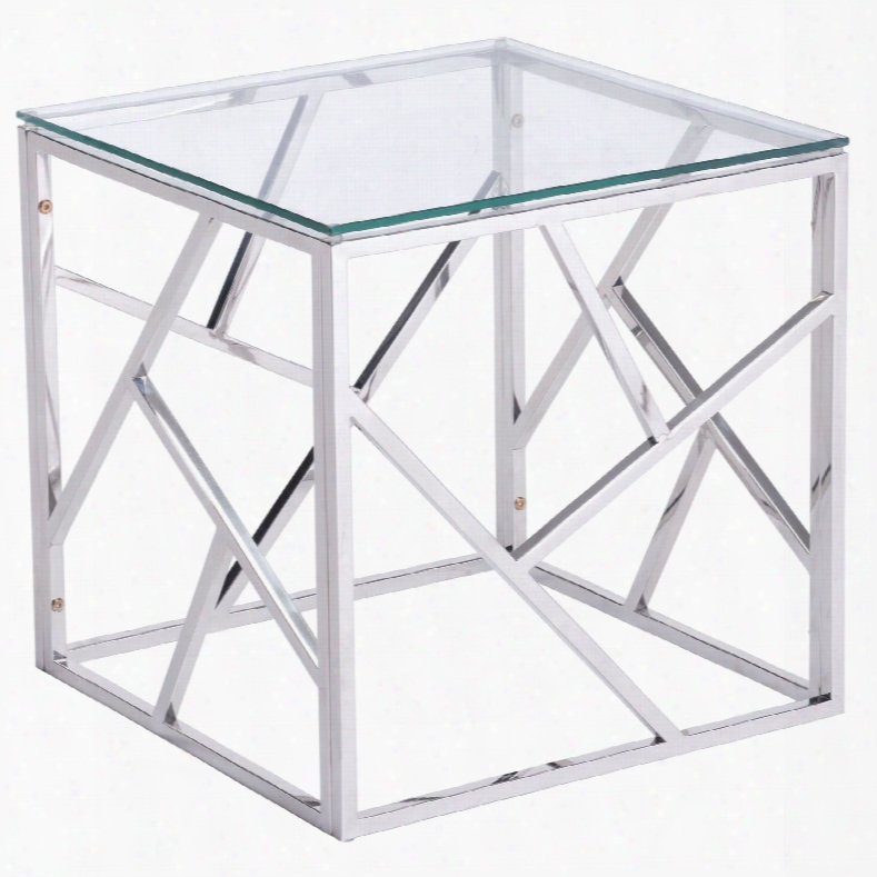 Zuo Modern Cage Side Table In Stainless Steel