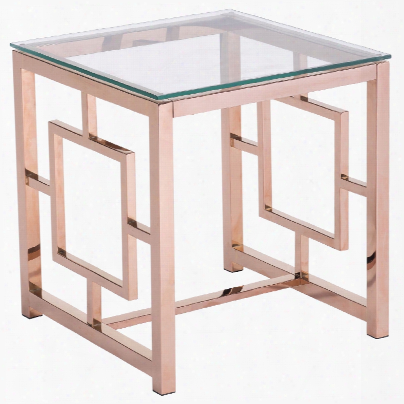 Zuo Modern Geranium Side Table In Rose Gold