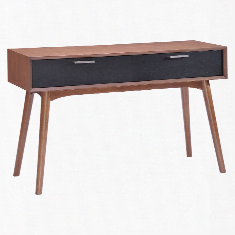 Zuo Modern Liberty City Consol E Table In Walnut And Black