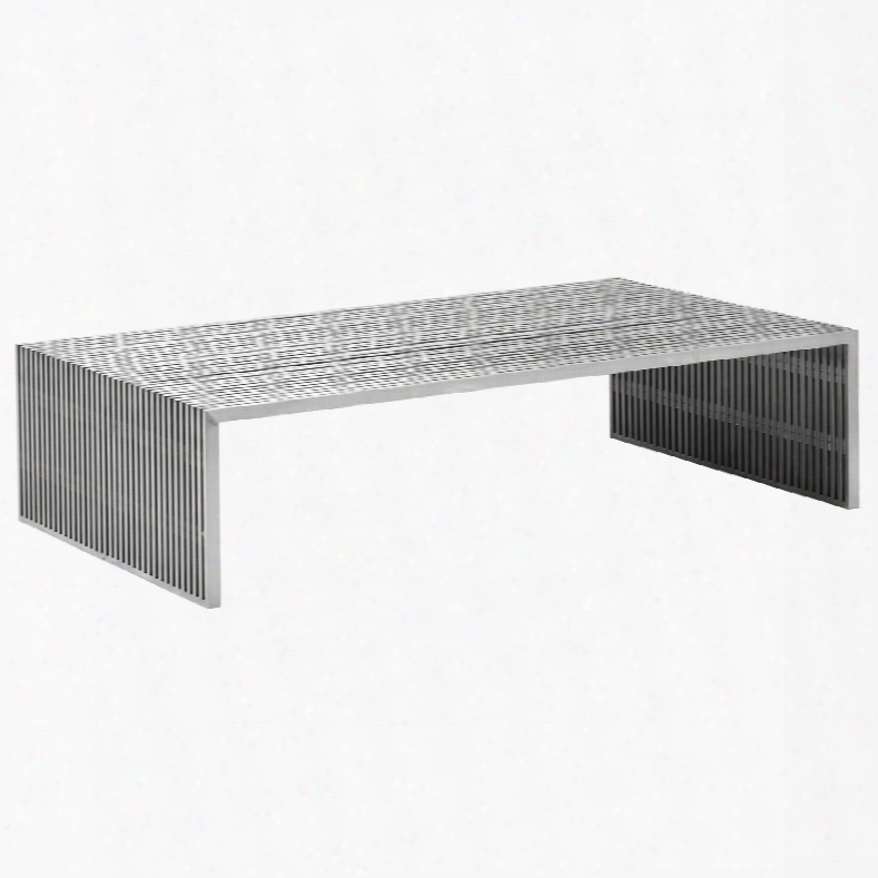 Zuo Modern Novel Long Coffee Table In Stainless Steel