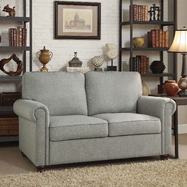 Alton Belle Rolled Arm Upholstered Loveseat I N Gray