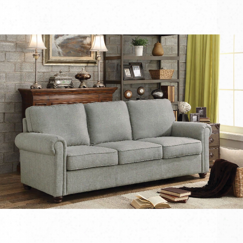 Alton Belle Rolled Arm Upholstered Sofa In Gray