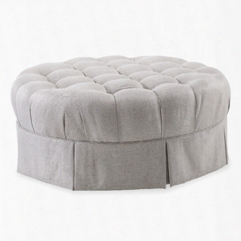 A.r.t. Furniture Ava Grey Round Tufted Ottoman