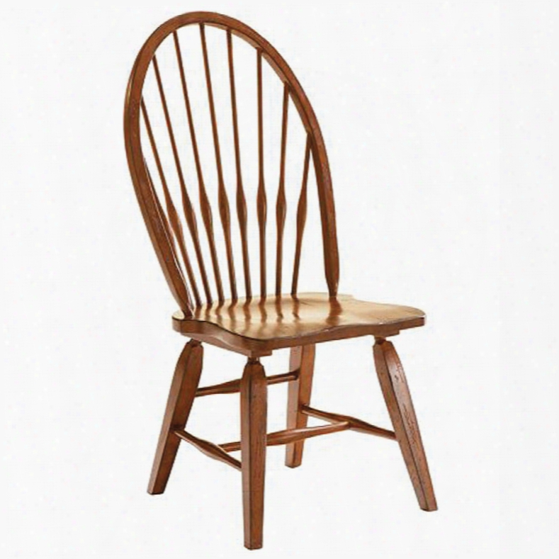 Broyhill Attic Heirlooms Windsor Side Chair In Rustic Oak - Set Of 2