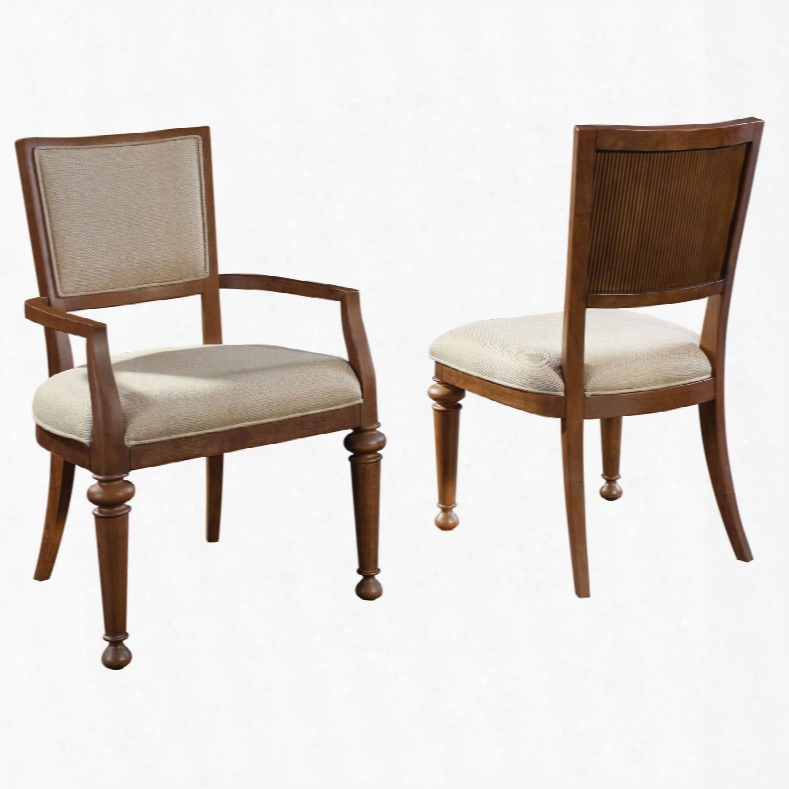 Broyhill Cascade Upholstered Seat And Back Arm Chair - Set Of 2