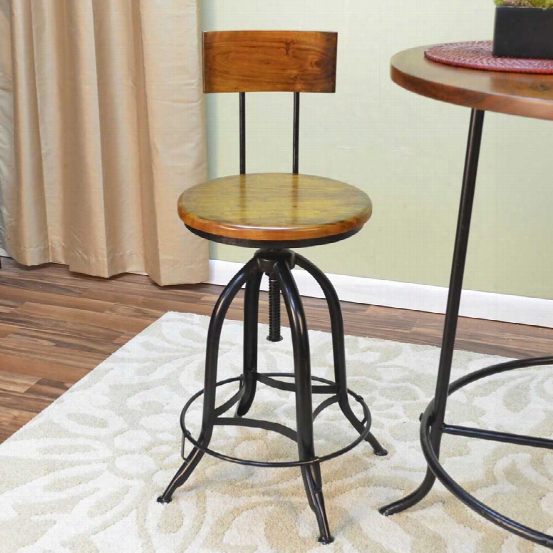 Carolina Forge Blain Adjustable Stool With Back