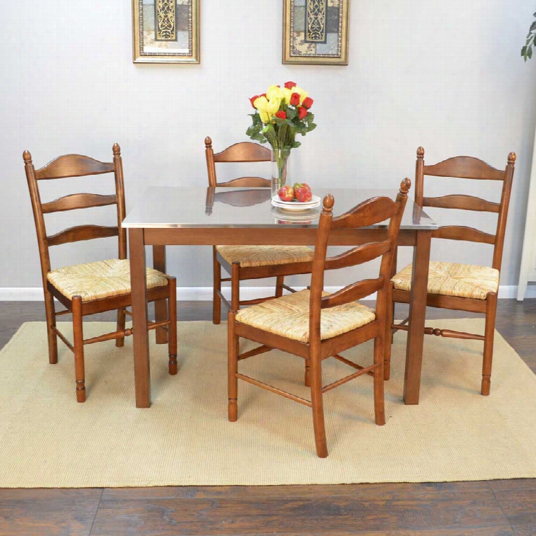 Carolina Forge Cooper Dining Table And Marcy Dining Chairs 5-piece Set