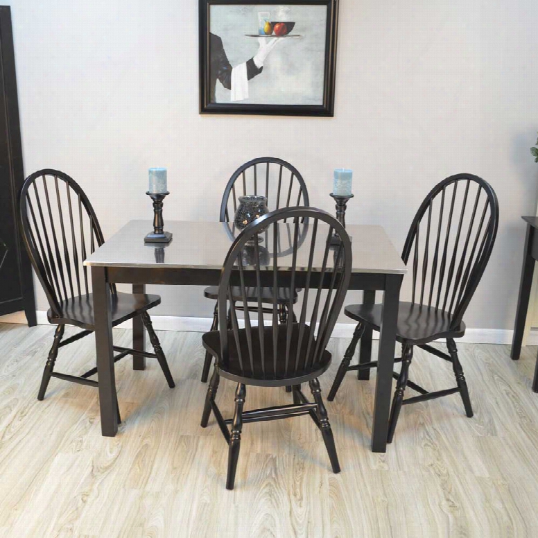 Carolina Forge Cooper Dining Table And Winslow Chairs 5-piece Set