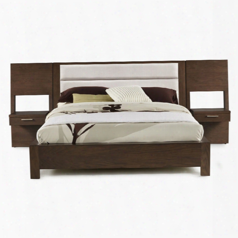 Casana Hudson King Upholstered Platform Bed With Panel Nightstands