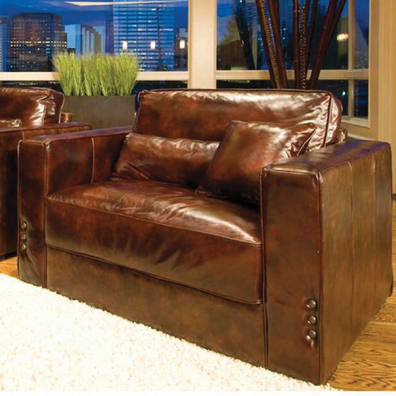 Elements Laguna Leather Accent Chair In Saddle