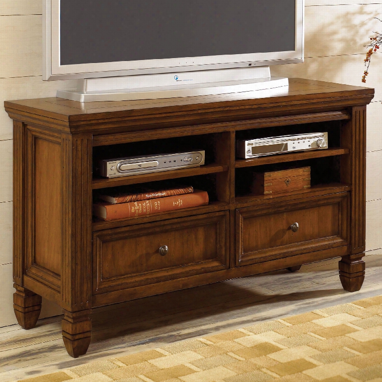 Hammary Hidden Treasures Entertainment Console In Oak