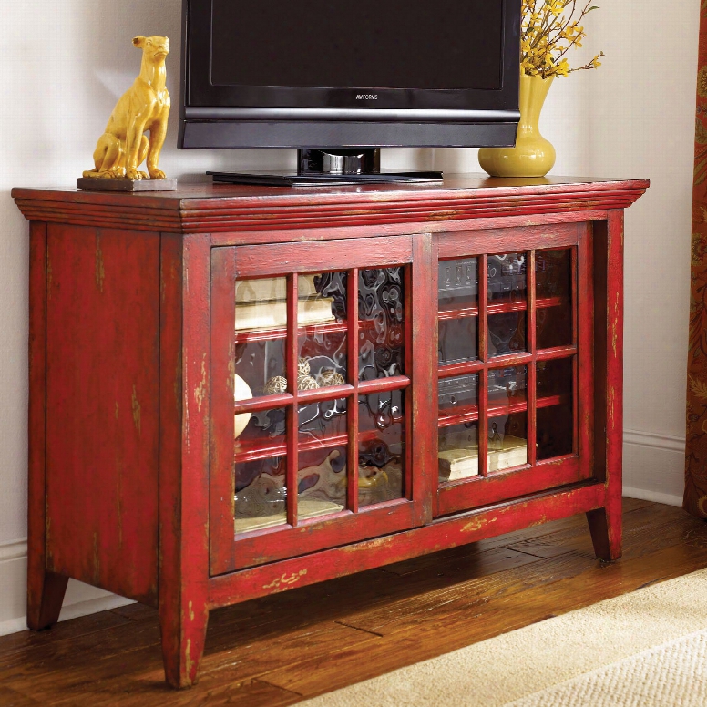 Hammary Hidden Treaeures Entertainment Console In Red
